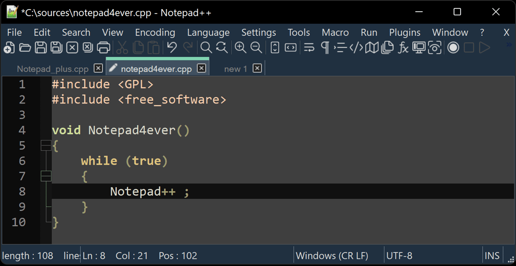 Notepad++ text editor