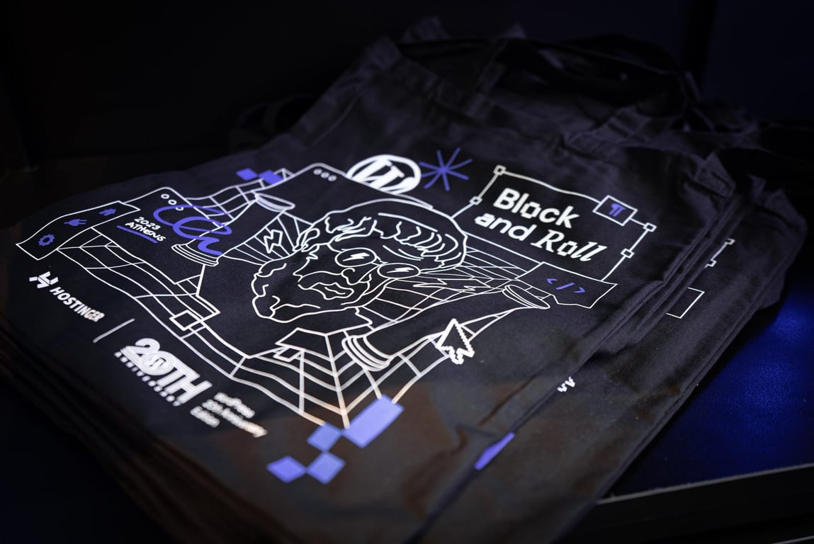 Hostinger's WordPress 20th anniversary-themed merchandise