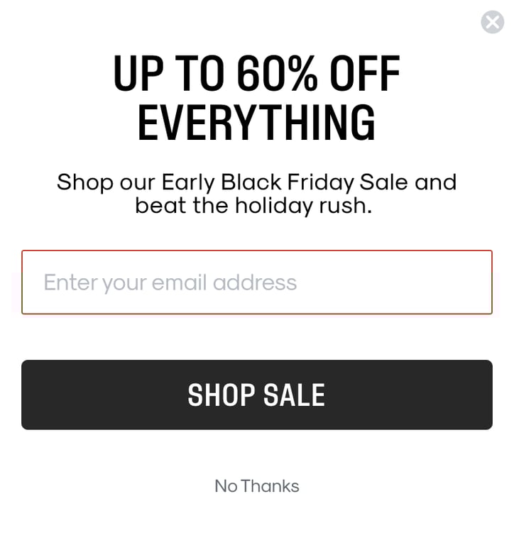 An incentive example for your Black Friday sale