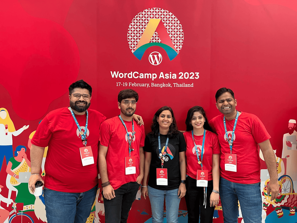 Pooja Derashri and her fellow WordCamp Asia 2023 Organizers