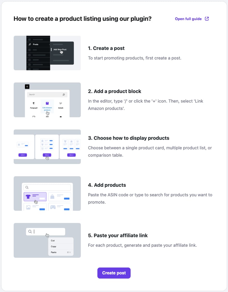 How to create a product listing using Hostinger Affiliate Marketing Tools plugin.