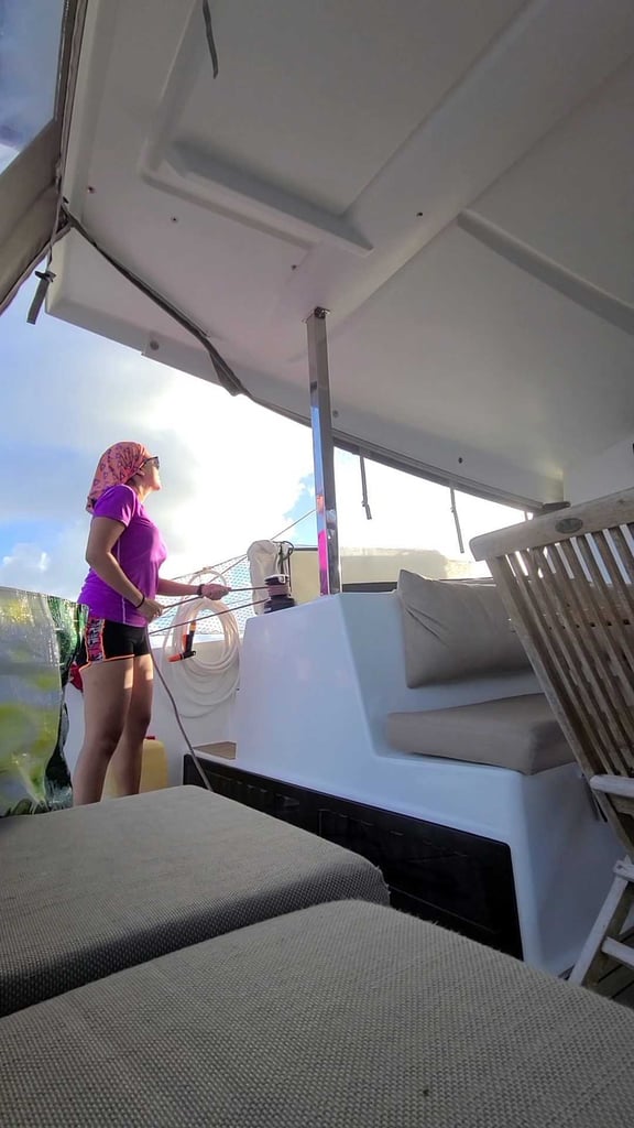Luz Celeste on a boat