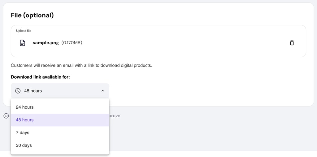 Digital product availability in Hostinger Website Builder.