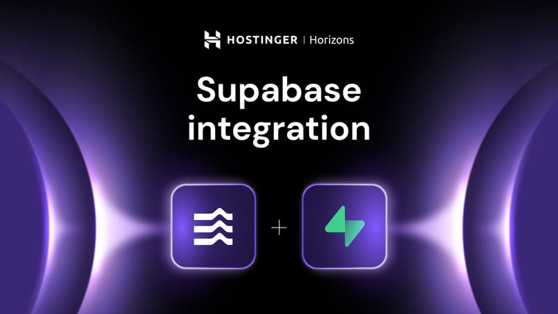 Hostinger Horizons: Connect your web app to Supabase in just a few clicks