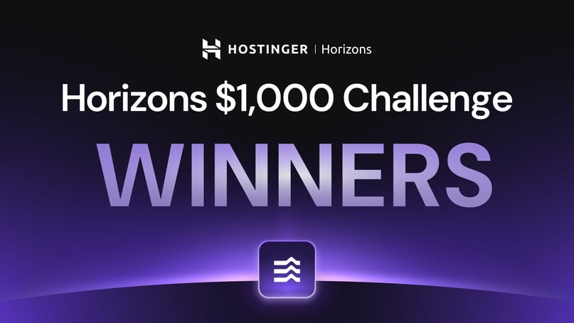 Win $1,000 cash: demonstrate your Hostinger Horizons website