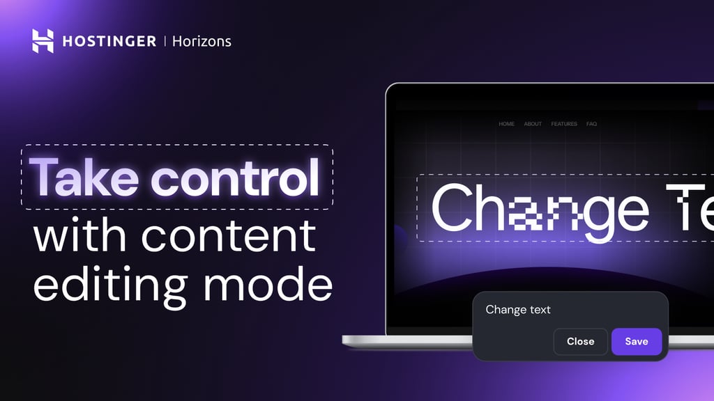 Hostinger Horizons: No-code speed meets content editing freedom