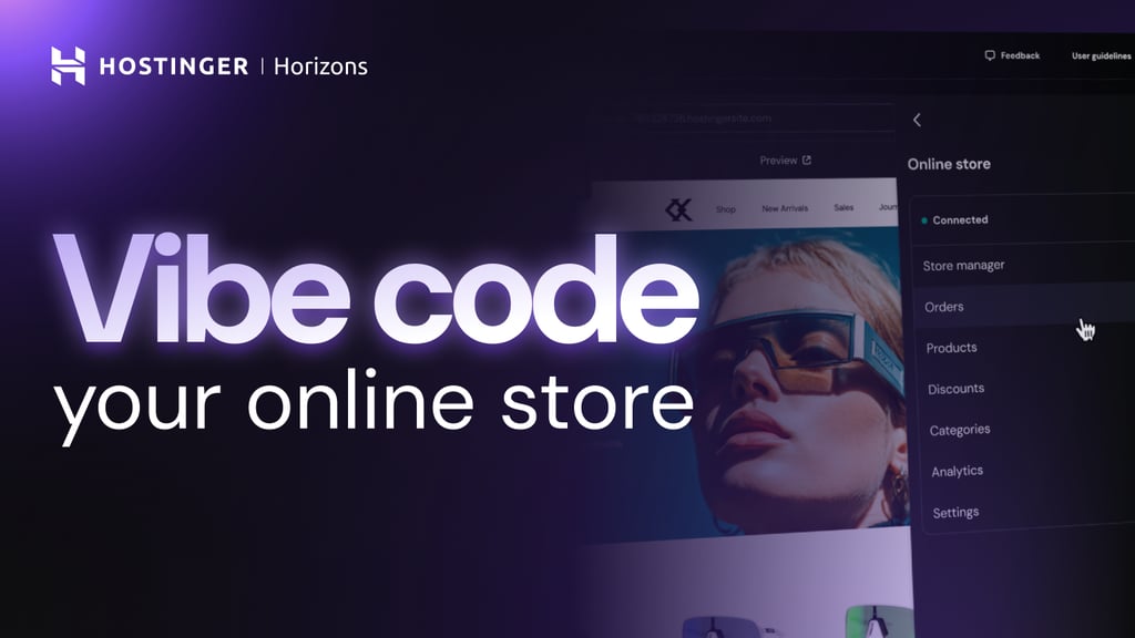 Vibe code your online store with Hostinger Horizons: Ecommerce is now built-in
