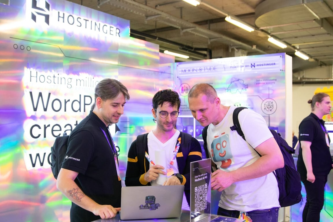 Hostinger's booth in WCEU 2025