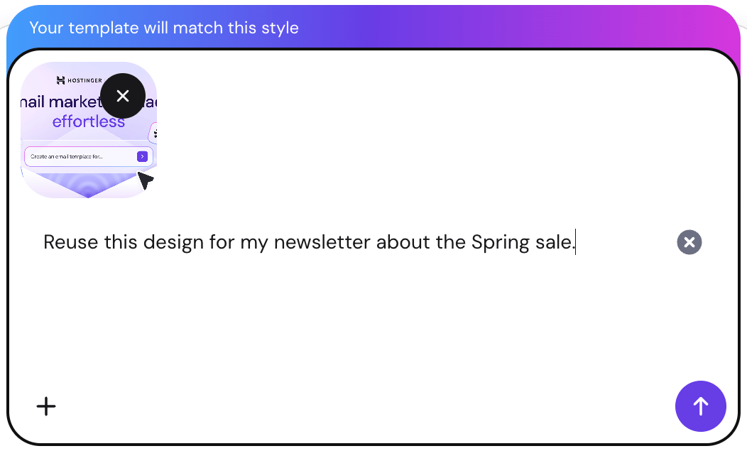 Using image as reference in Hostinger Reach. 