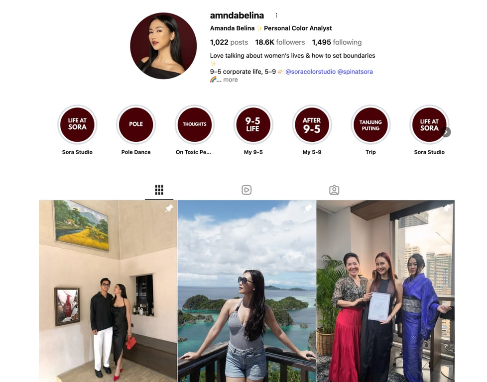 Amanda's personal Instagram page