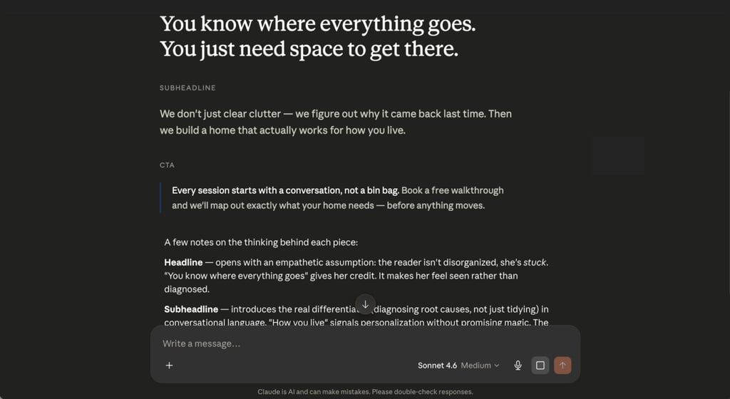 Sonnet 4.6's copywriting output
