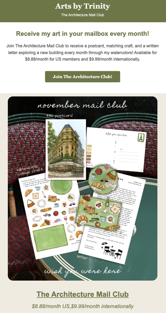 Arts by Trinity's newsletter
