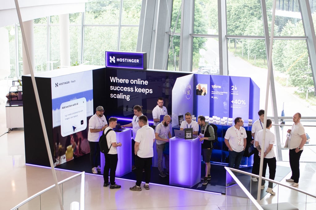 Hostinger booth on a WordCamp event