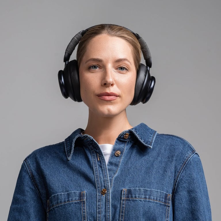 Gabrielė Bagdonaitė wearing headphones with a focused expression