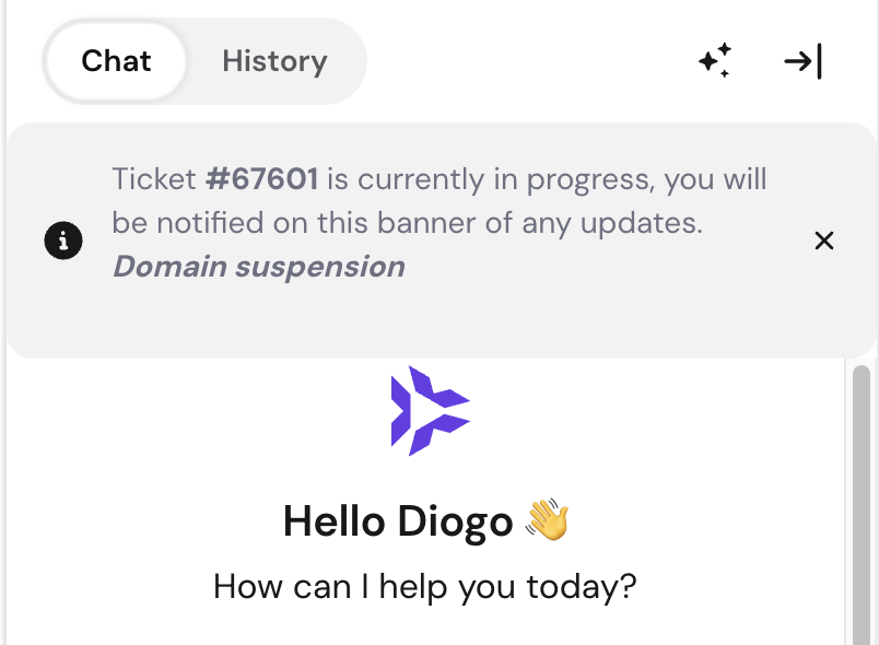 Hostinger's support ticket progress visibility shown in Kodee