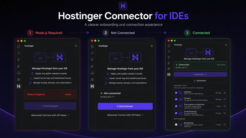 Hostinger Connector's redesign v1.2.3