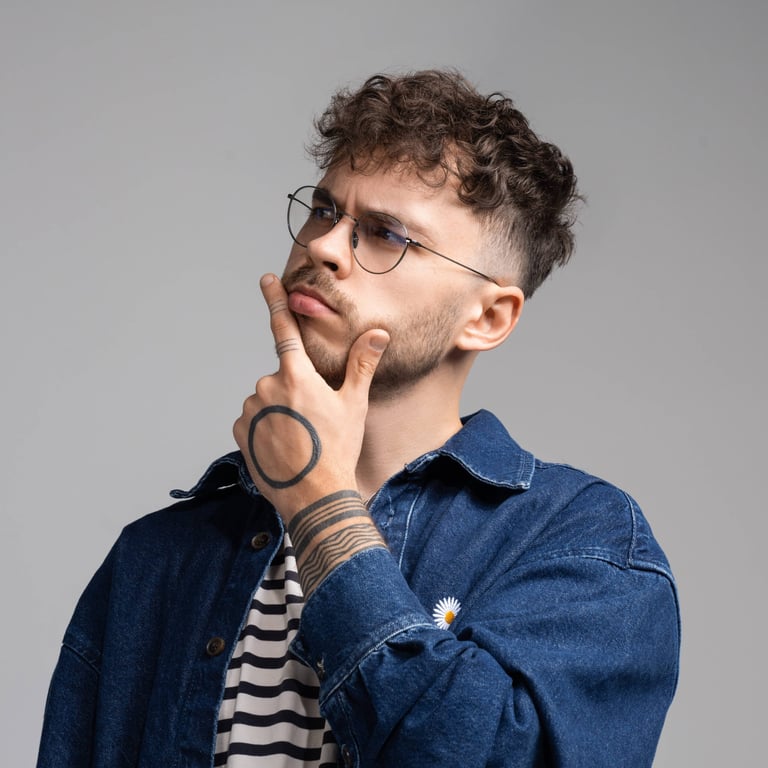 Ugnius Šmaižys, software engineer at Hostinger, in a thoughtful pose