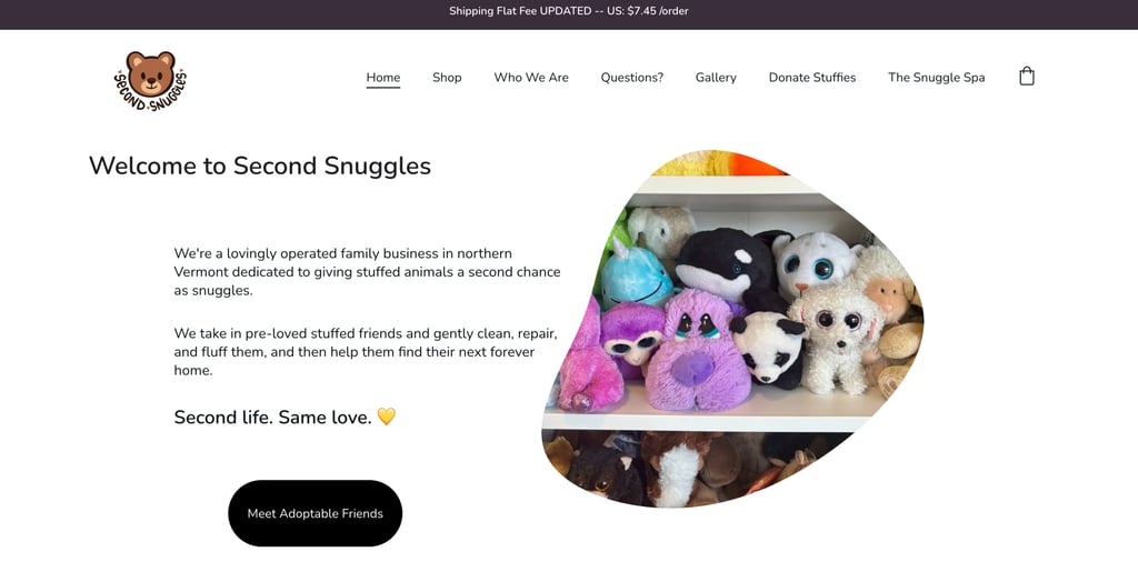 Second Snuggles' website residence page