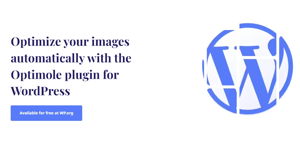 Página del plugin de WordPress de Optimole 