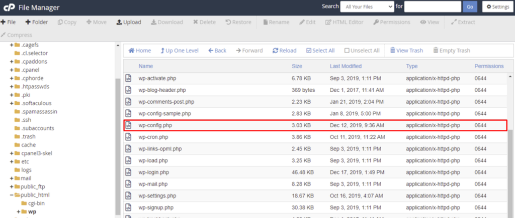 Administrador de cPanel