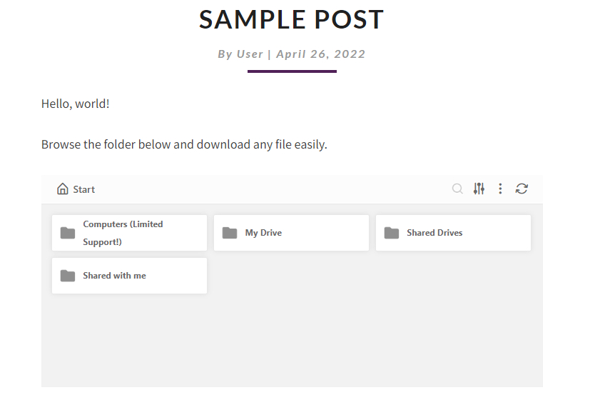 Incorporar el explorador de archivos mediante el plugin de WordPress Use-Your-Drive