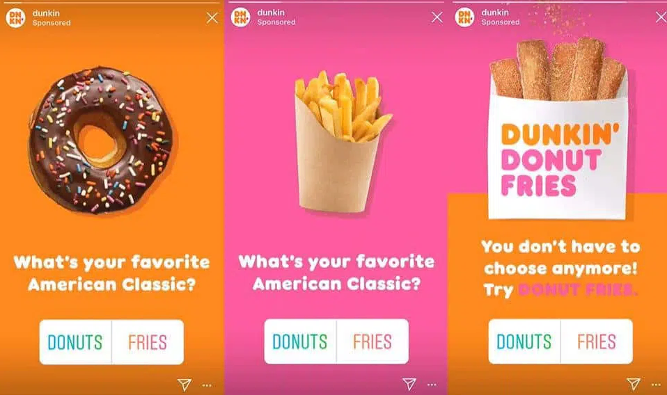 Encuestas en las redes sociales de Dunkin' 