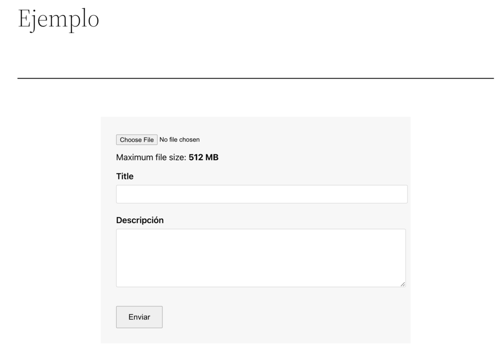 Insertar el módulo de subida de archivos con el plugin de WordPress Shared Files
