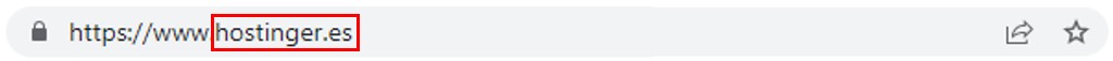 Ejemplo del nombre de dominio dentro de una URL