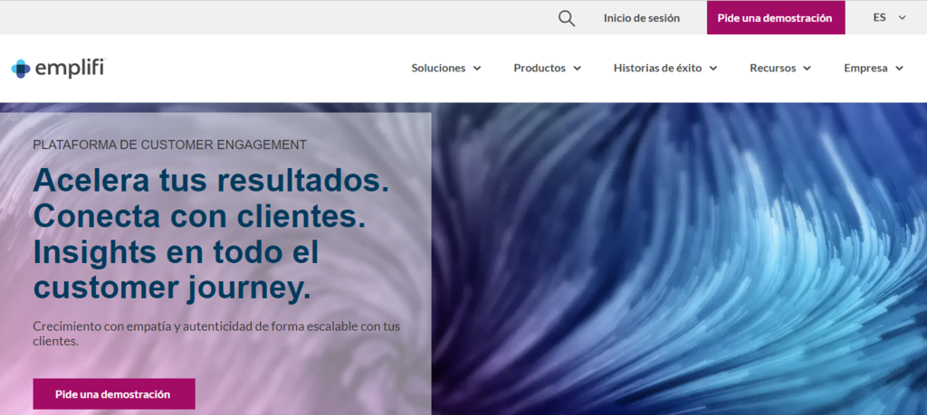 P&aacute;gina de inicio de la herramienta de IA para redes Emplifi 
