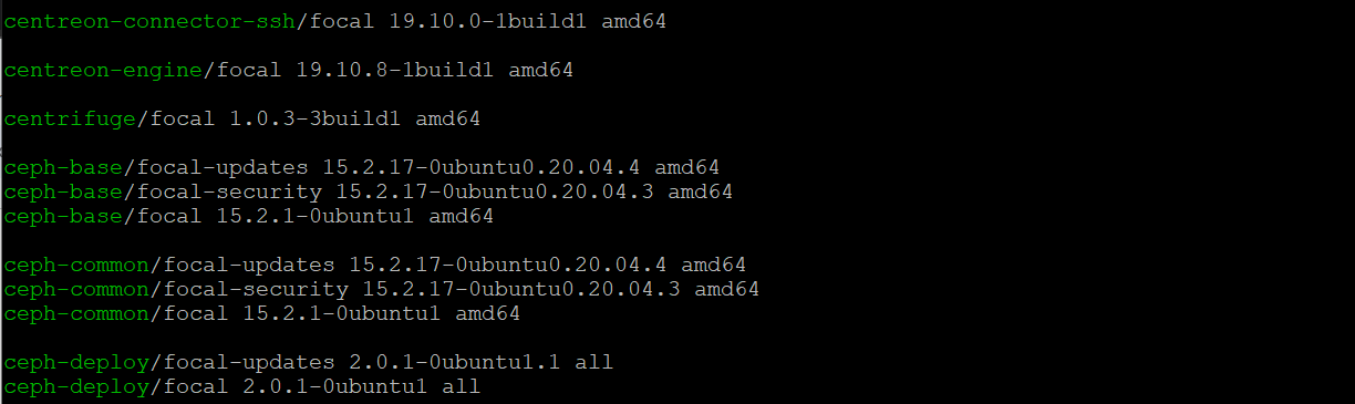 Listar todas las versiones de paquetes en Ubuntu