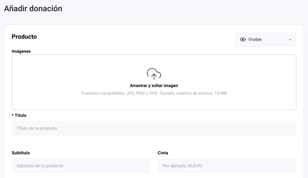 A&ntilde;adir donaci&oacute;n en el Creador web de Hostinger