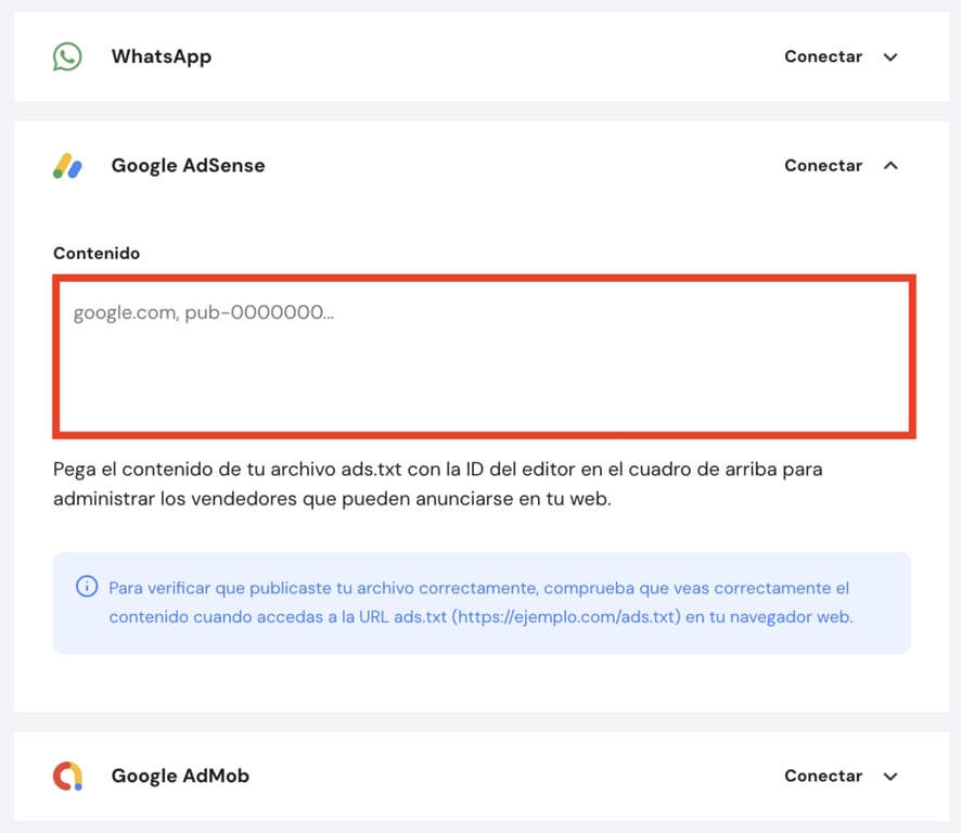 Integraciones del Creador de p&aacute;ginas web de Hostinger