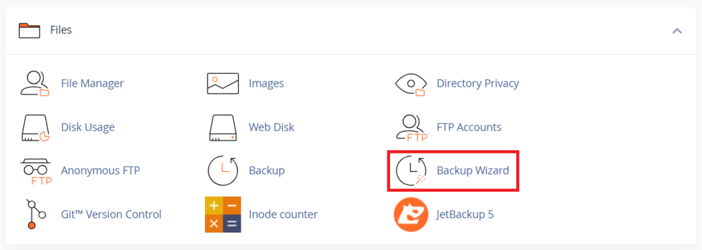 Interfaz de cPanel