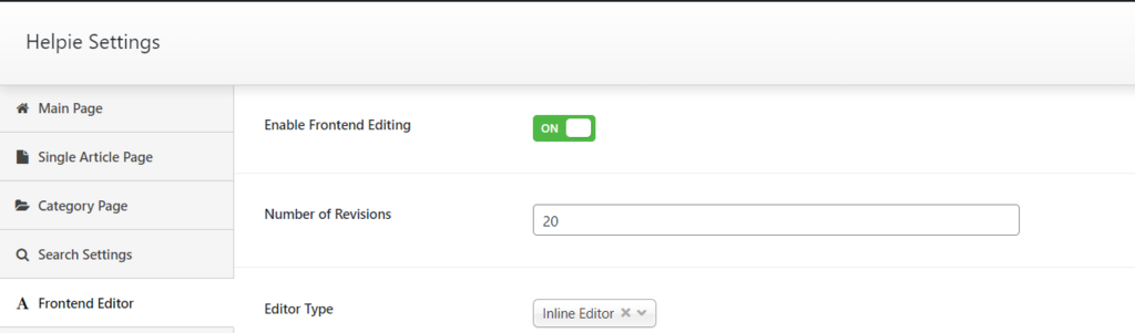 Sección de editores de contenido de Helpie en WordPress