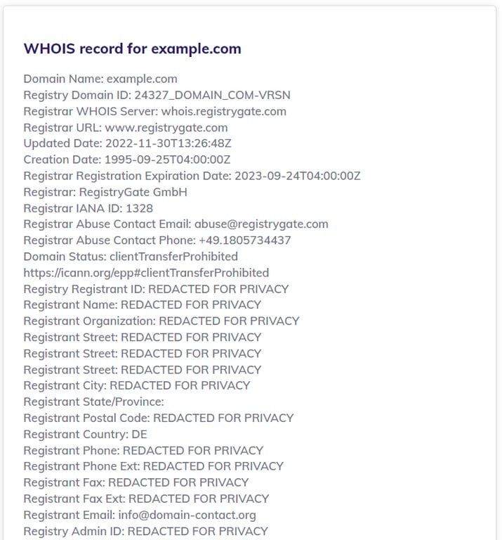 Ejemplo de uso de herramienta WHOIS