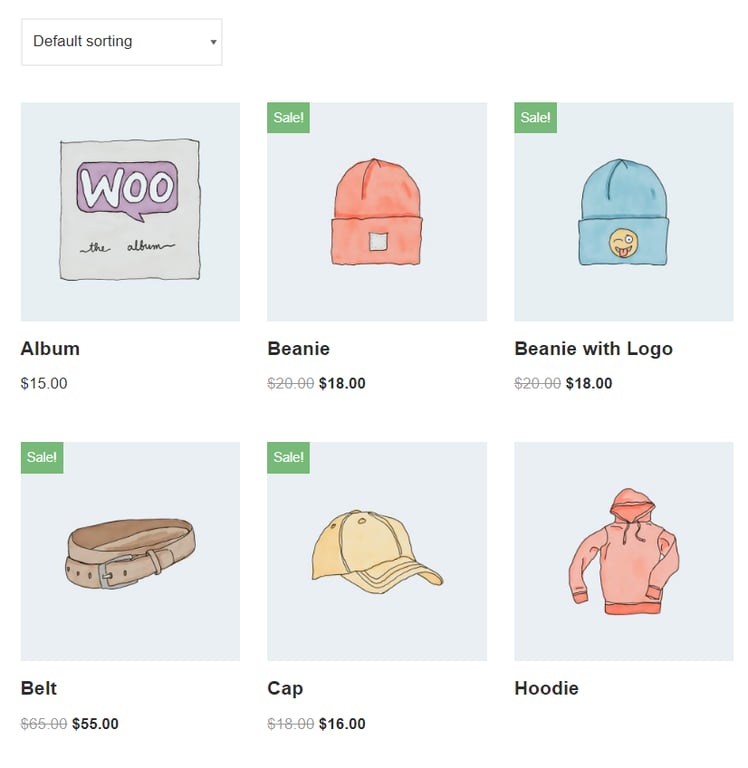 Ejemplo de tienda online de WooCoomerce