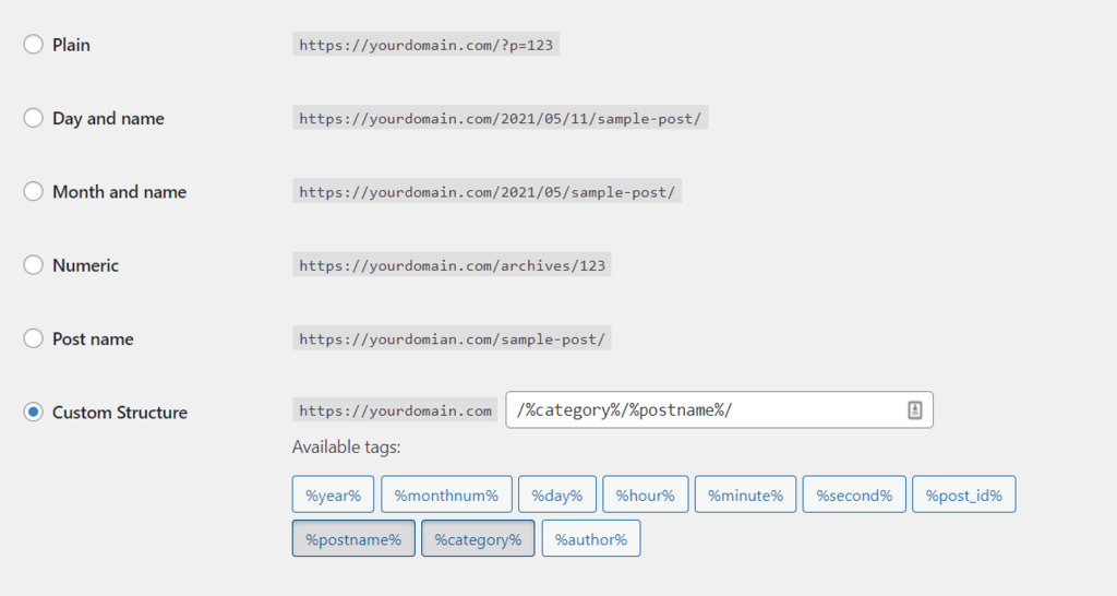 WordPressのパーマリンク設定