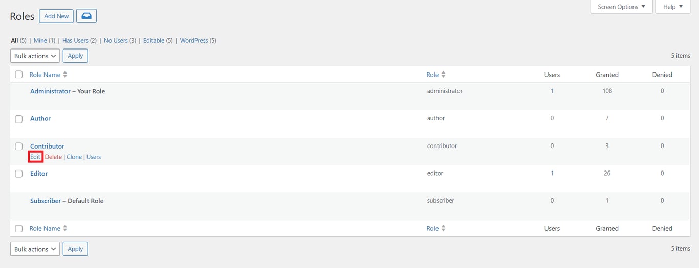 Membersプラグインの編集ボタン