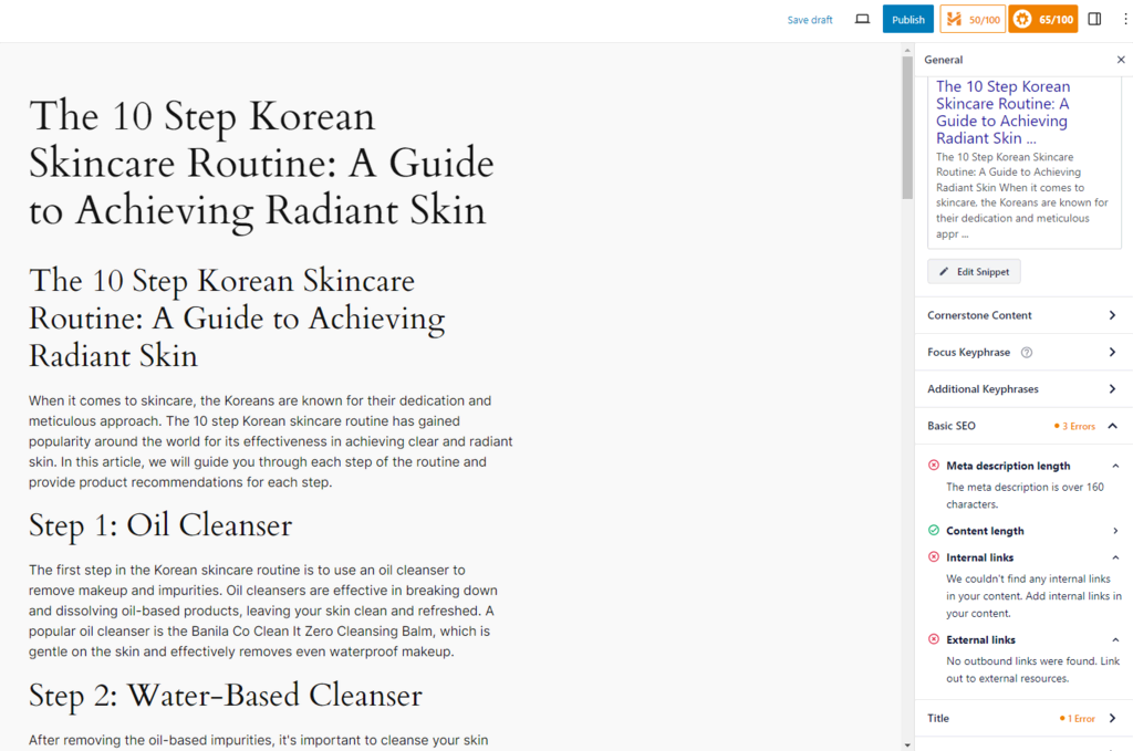 AIOSEOのインターフェイス