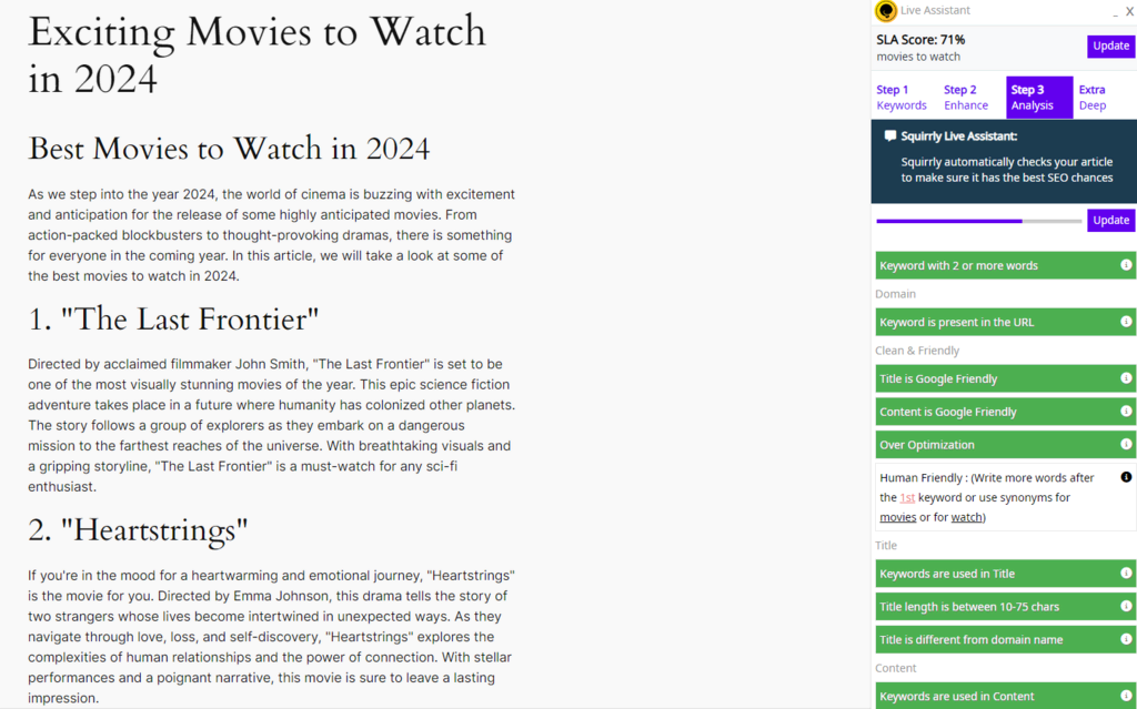 Squirrly SEOのインターフェース