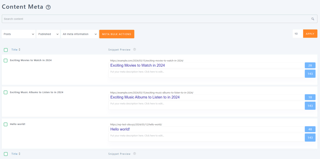 WP Meta SEOのインターフェース