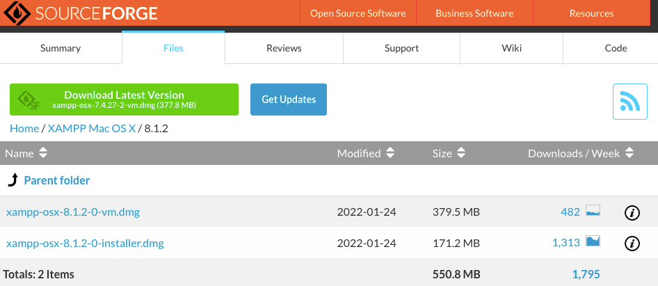 macOS用の.DMGファイルをダウンロード