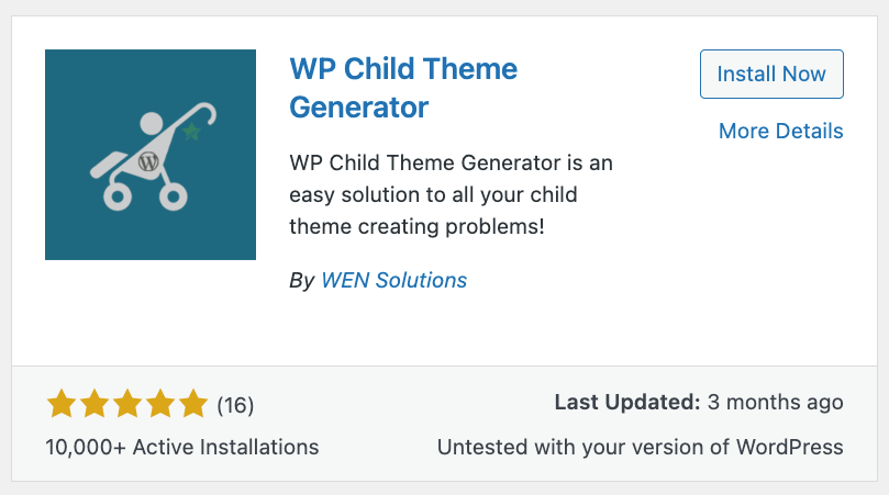 WP Child Theme Generator プラグイン一覧