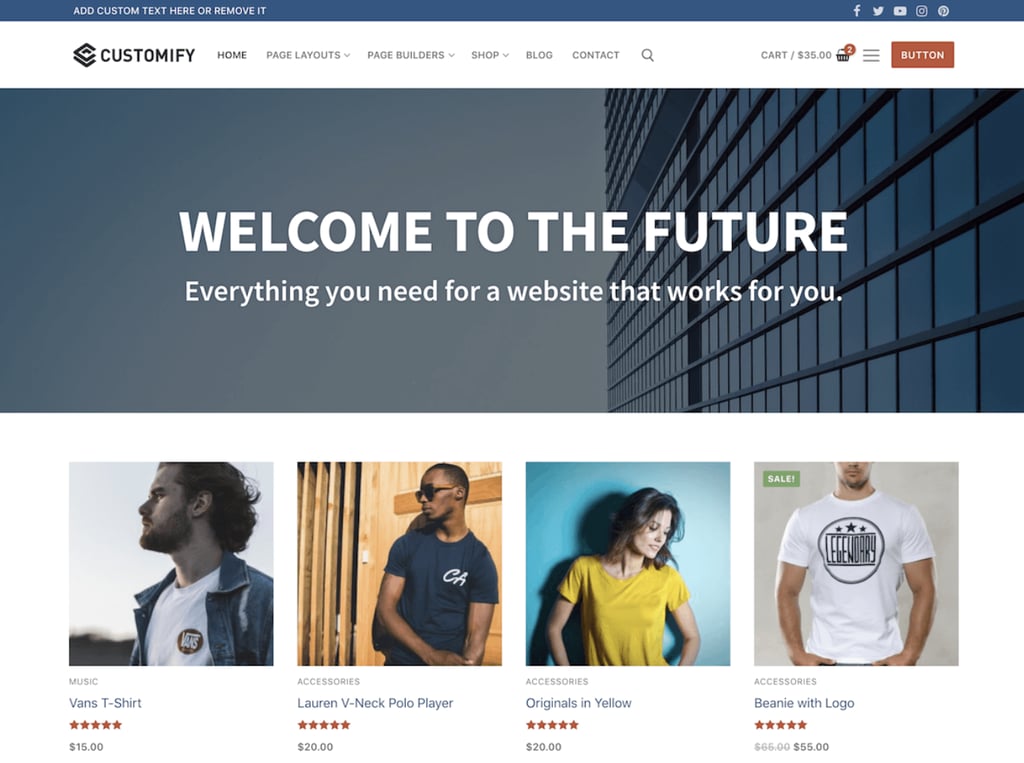Customify：柔軟な多目的WooCommerceテーマ