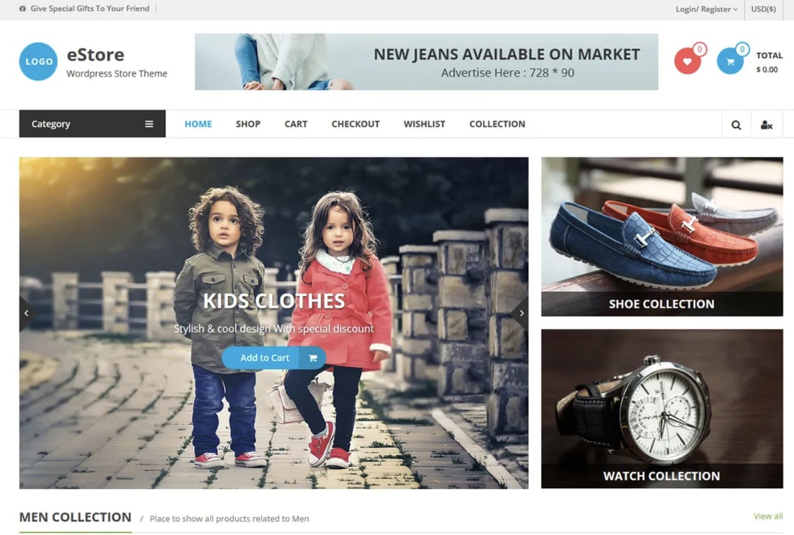 eStore：無料およびプレミアム機能を備えたWooCommerceテーマ