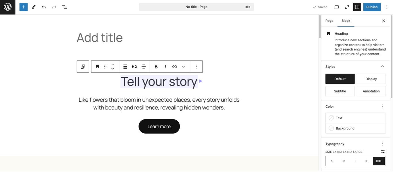 WordPress Gutenbergインターフェース
