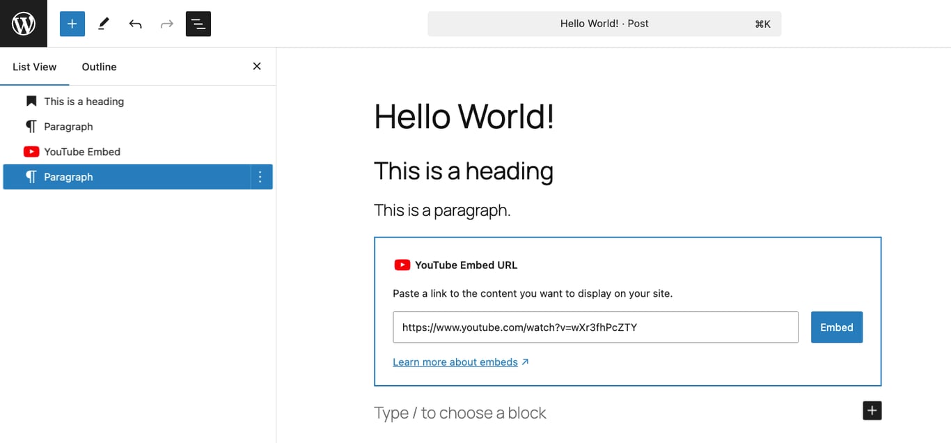 Gutenbergブロックリストビュー