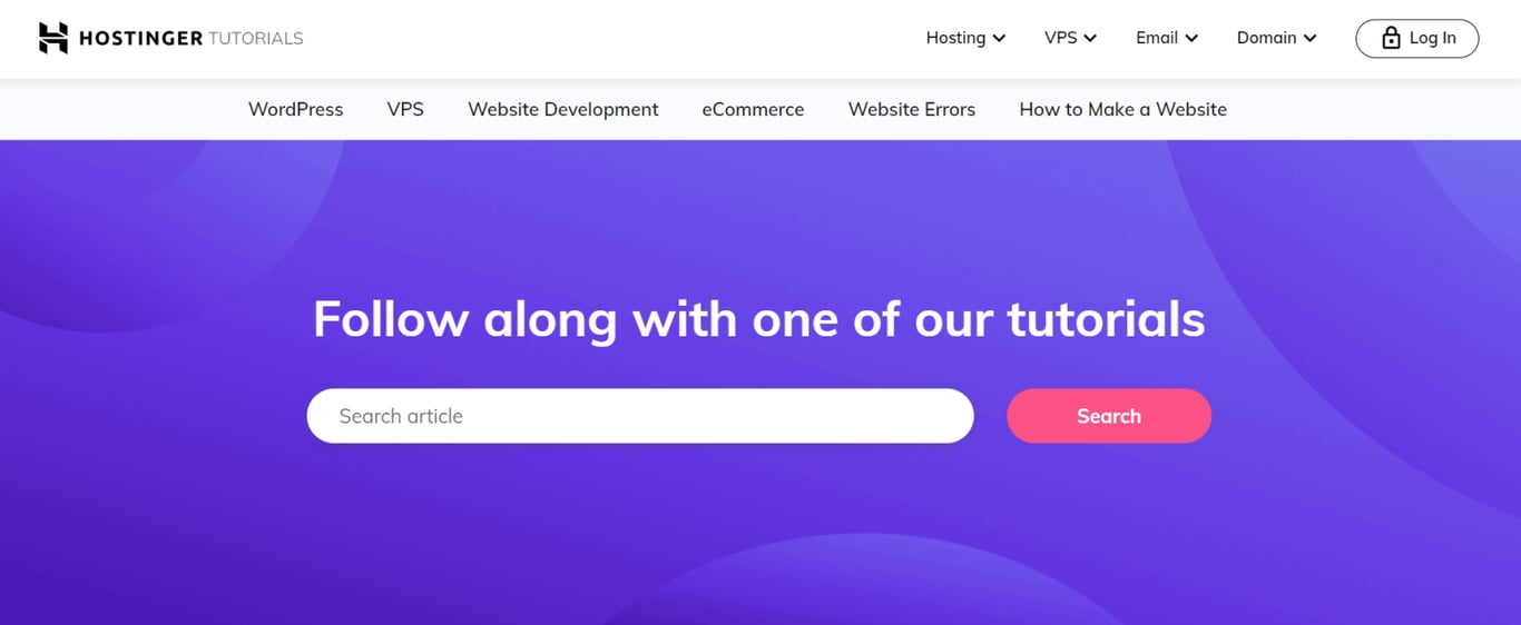 Hostinger Tutorialsのホームページ