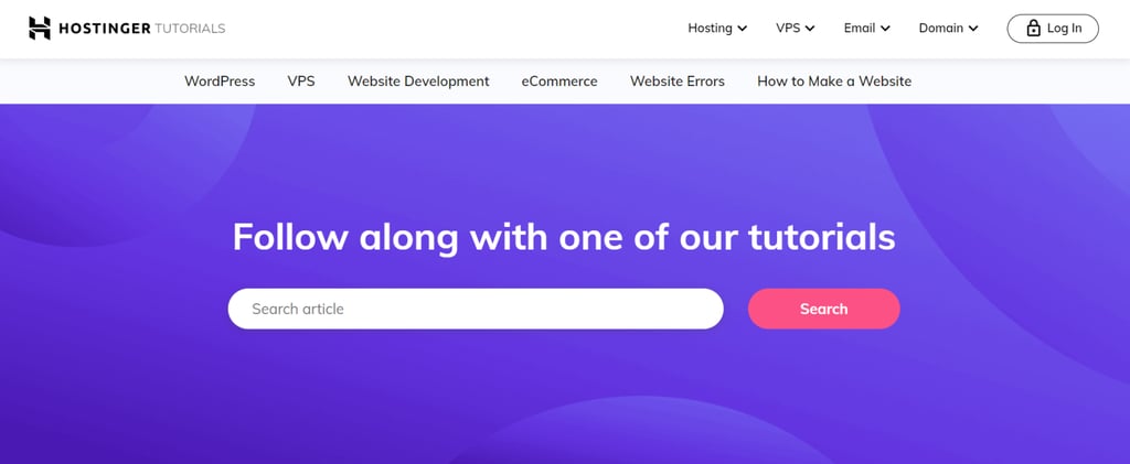 Hostinger Tutorialsのホームページ