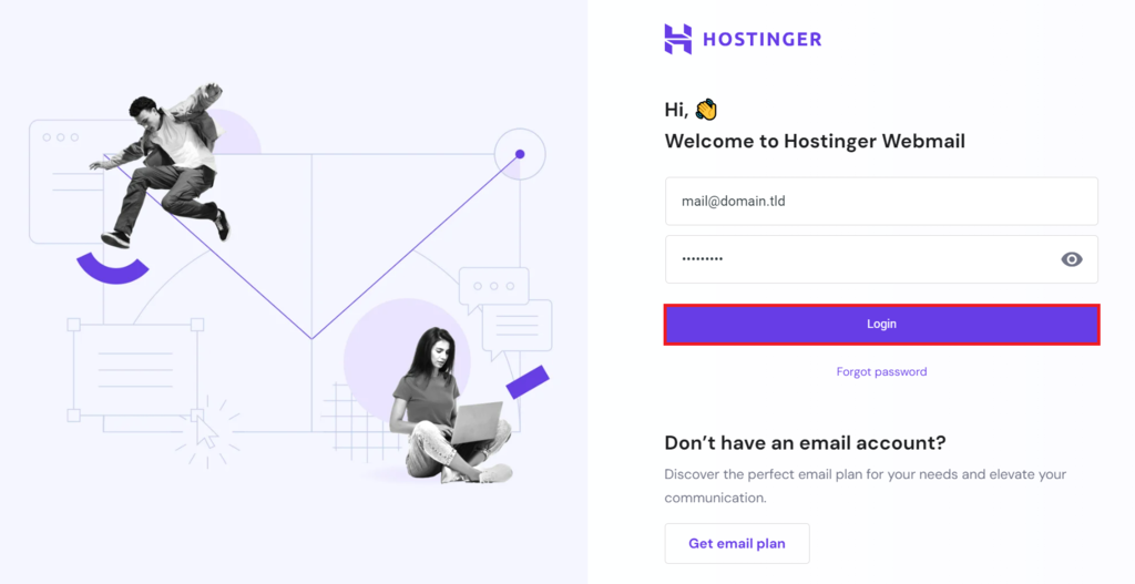 Hostinger Webmailにログインしている画面